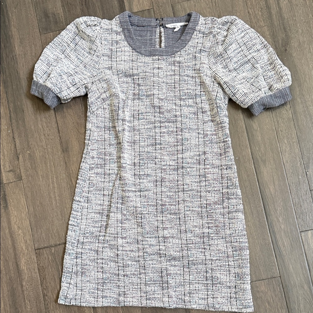 BCBG Gray and White Mini Dress